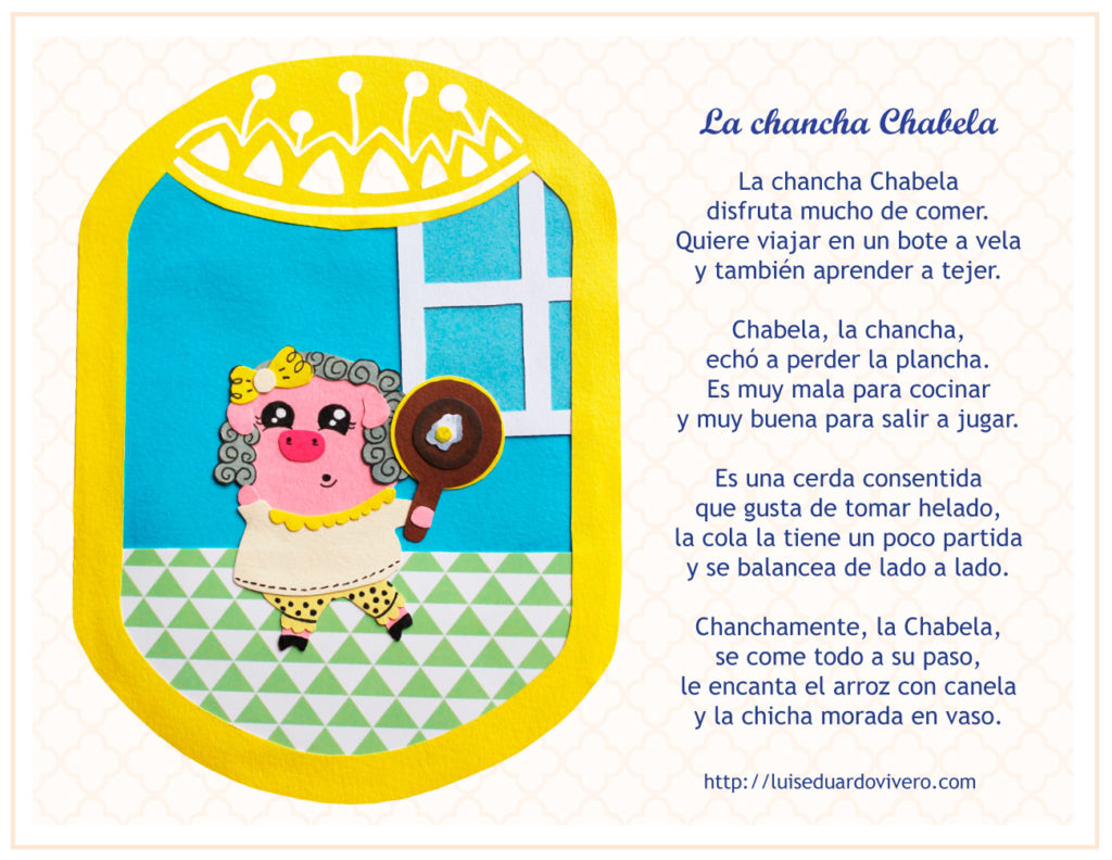 Diariamente compañero planes Poema infantil: La chancha Chabela | Escritor Luis Eduardo Vivero